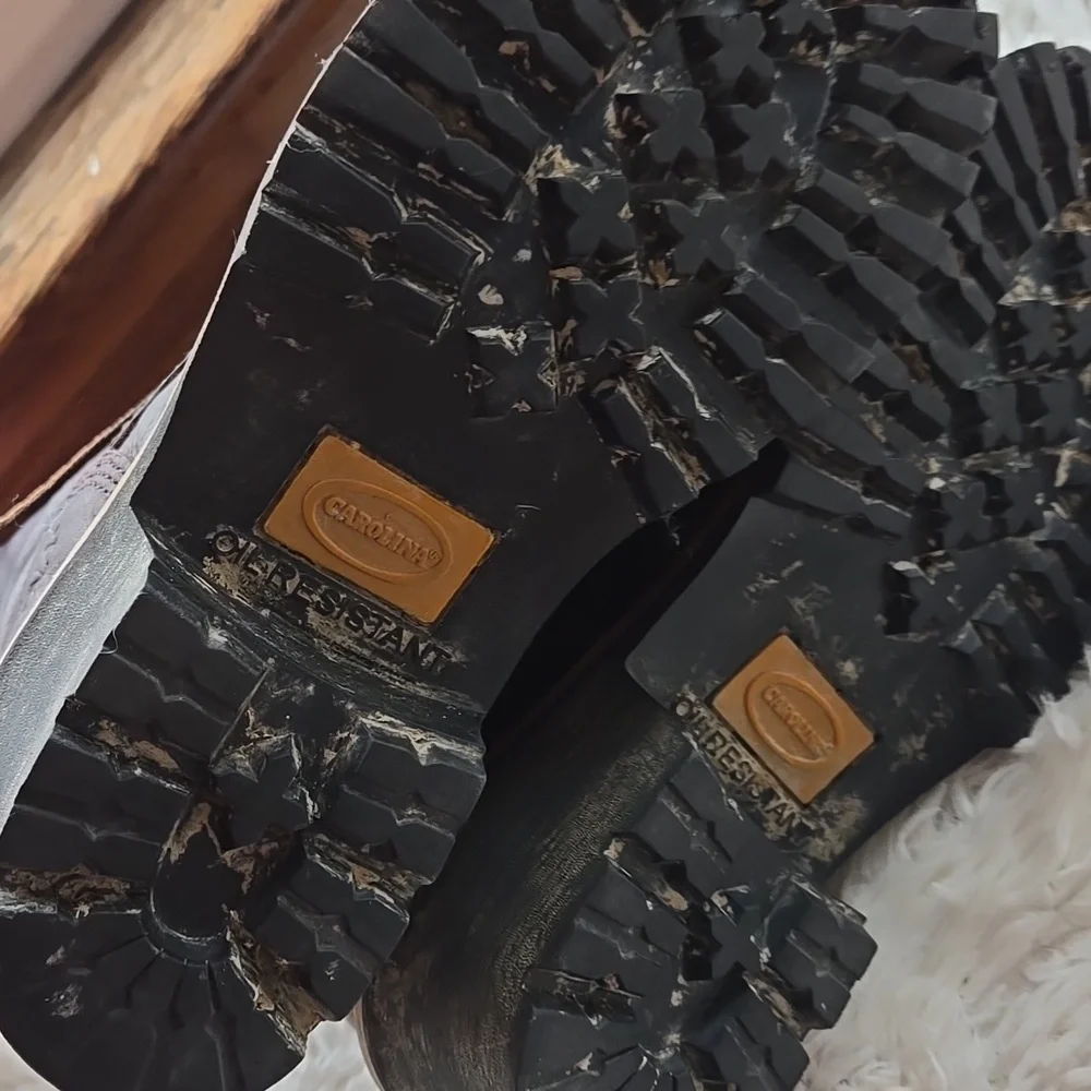 Carolina 8" Elm Waterproof Leather Logger WorkBoots US 9M EH Rated - Picture 9 of 10